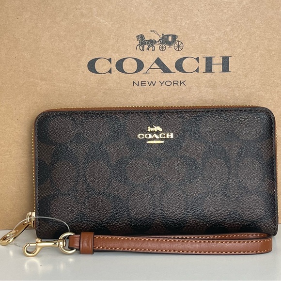 NWT Coach Long Zip Around Wallet In Signature Canvas - Picture 1 of 10